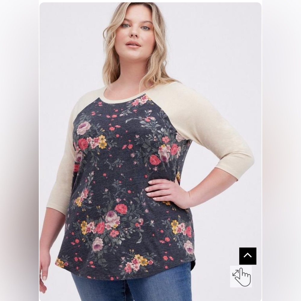 Torrid Classic Fit Triblend Jersey Raglan Tee
